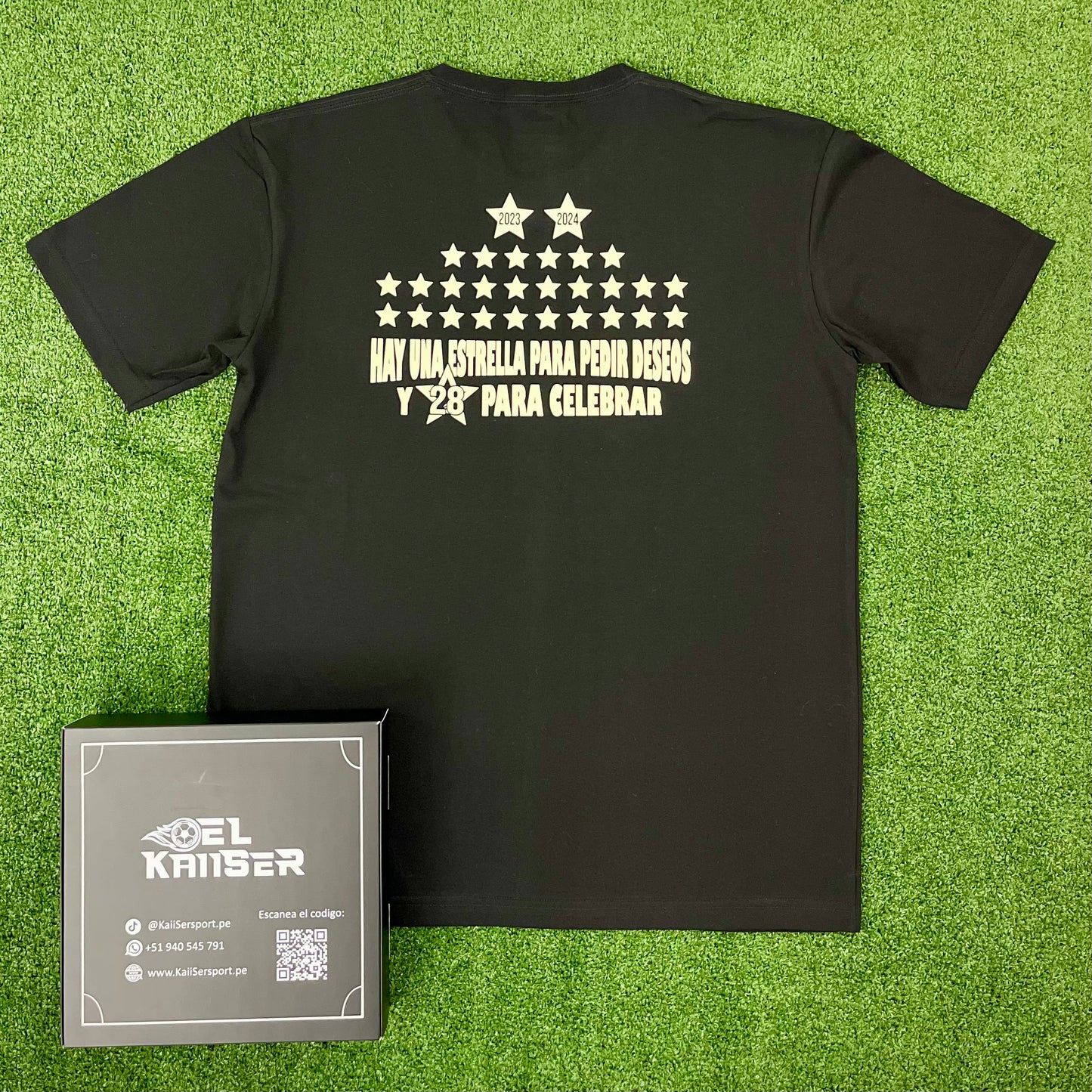 Polo Algodón Negro de Universitario Navidad 2024 (Ver. Nacional) - Hombre