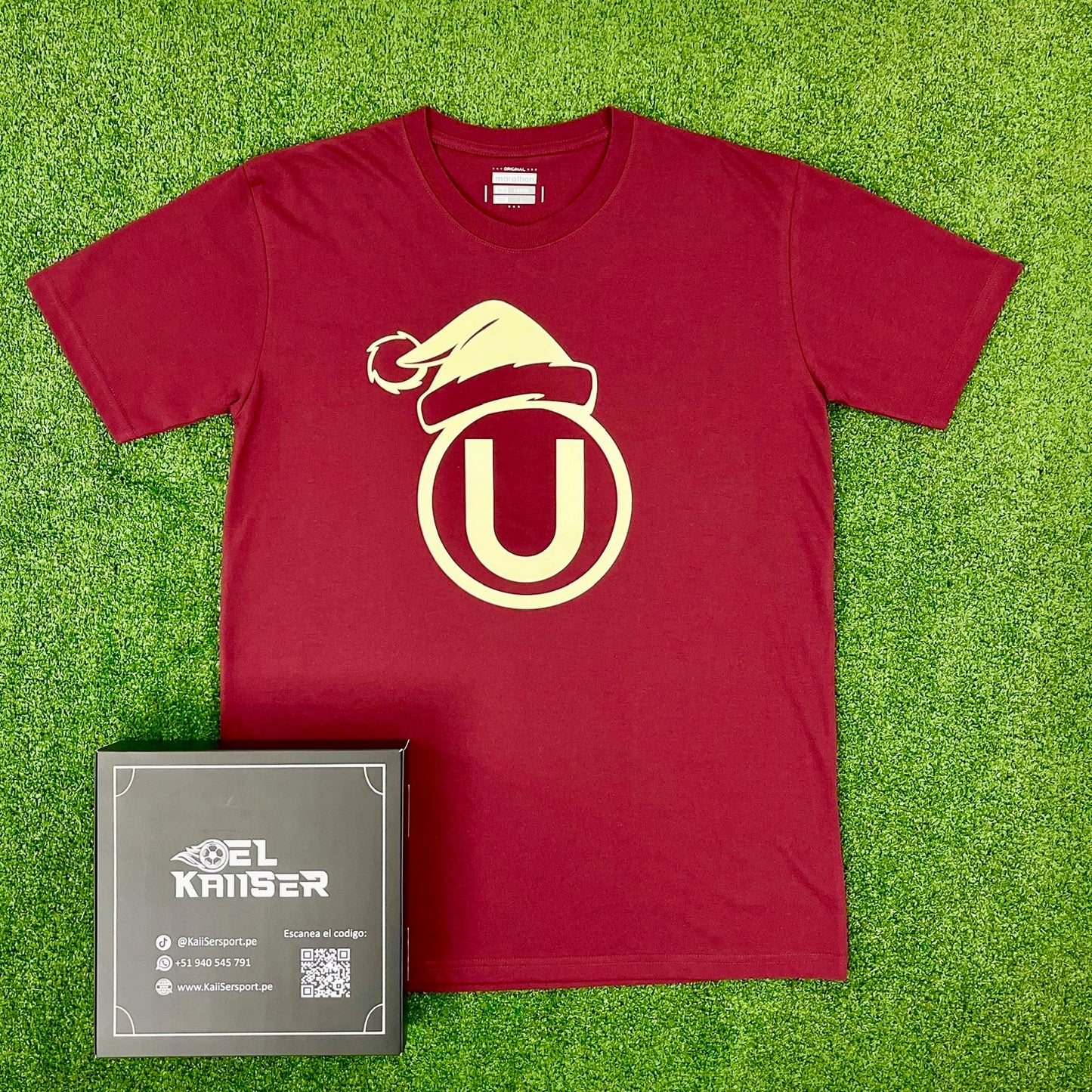 Polo Algodón Granate de Universitario Navidad 2024 (Ver. Nacional) - Hombre