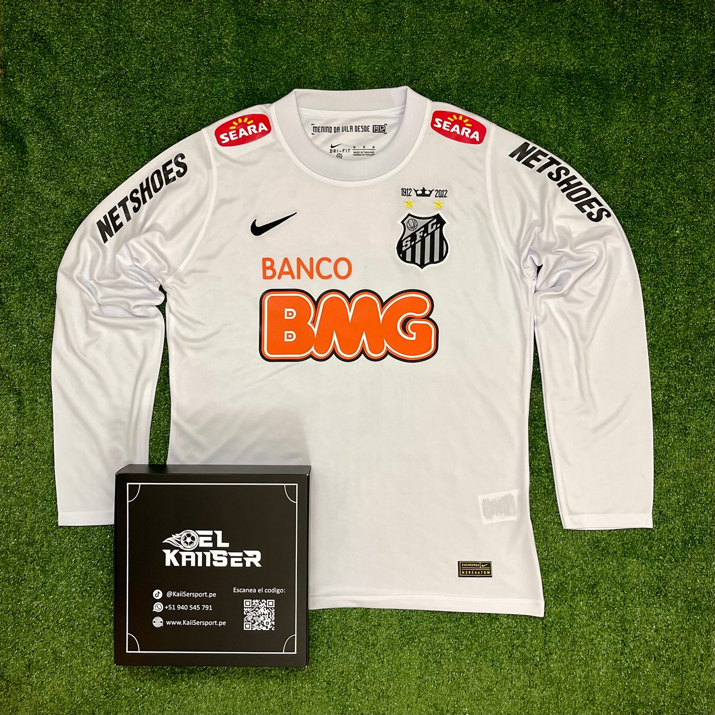 Camiseta Retro Manga Larga del Santos 2011/12 - Oficial - Neymar JR - 11