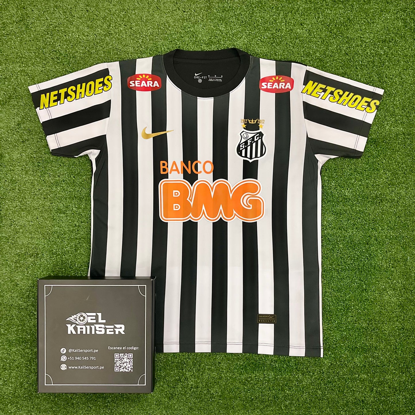Camiseta Retro Manga Corta del Santos 2012/13 - Oficial - Neymar JR - 11
