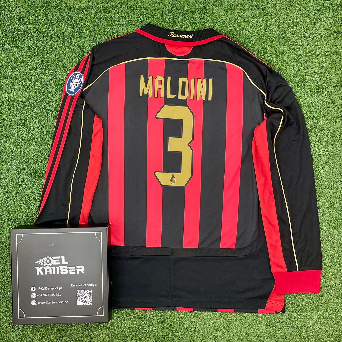 Camiseta Manga Larga Retro del AC Milan 2006/07 - Maldini